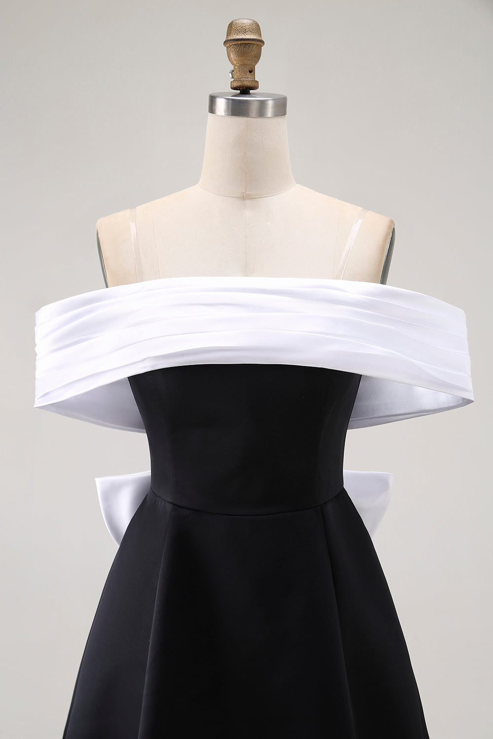 Zapakasa Women Black Satin Short Homecoming Dress with Bow Off the Shoulder A Line Cocktail Dress Zapakasa Women Black Satin Short Homecoming Dress with Bow Off the Shoulder A Line Cocktail Dress