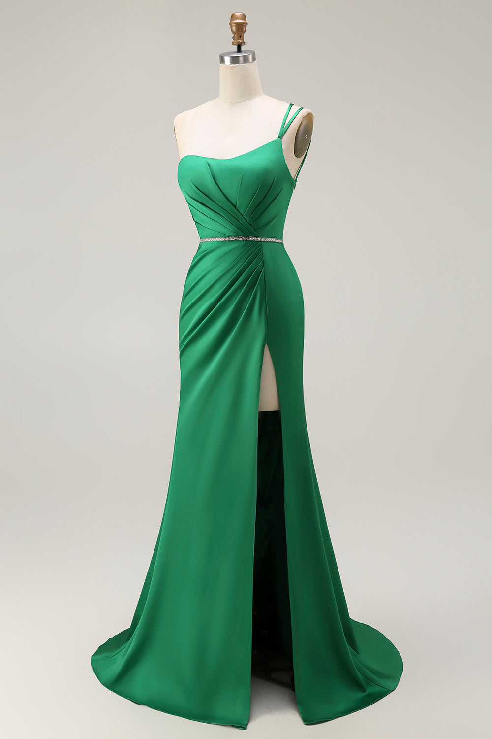 Sparkly Dark Green Mermaid Long Prom Dress with Slit