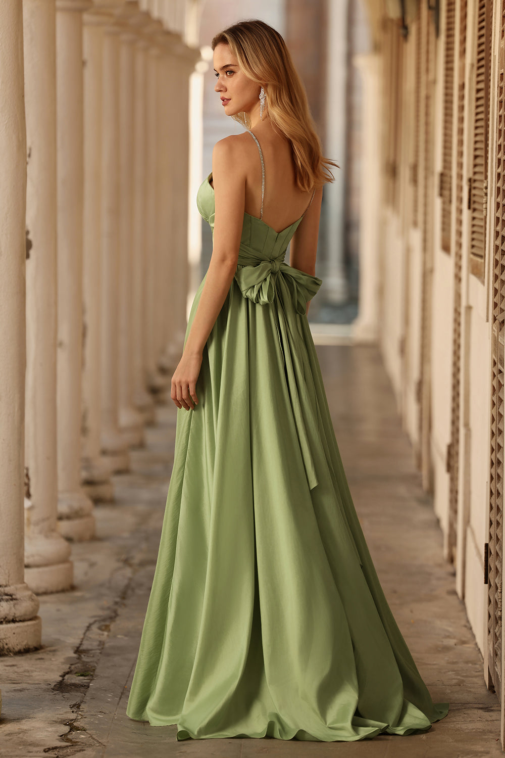 Zapaka Women Sage Green Satin Long Prom Dress with Slit A Line Corset Keyhole Formal Dress with Cap Sleeves, Sage Green / AU6 Zapaka Women Sage Green Satin Long Prom Dress with Slit A Line Corset Keyhole Formal Dress with Cap Sleeves, Sage Green / AU6