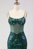 Sparkly Floral Blush Sequin Lace Long Corset Prom Dress with Rhinestone
