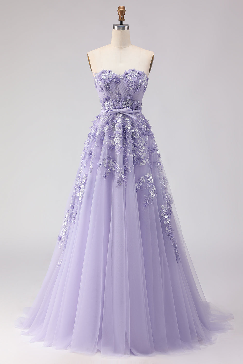 Floral Purple Off the Shoulder A Line Long Prom Dress with Bow