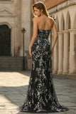 Sparkly Red Floral Mermaid Long Prom Dress with Beading