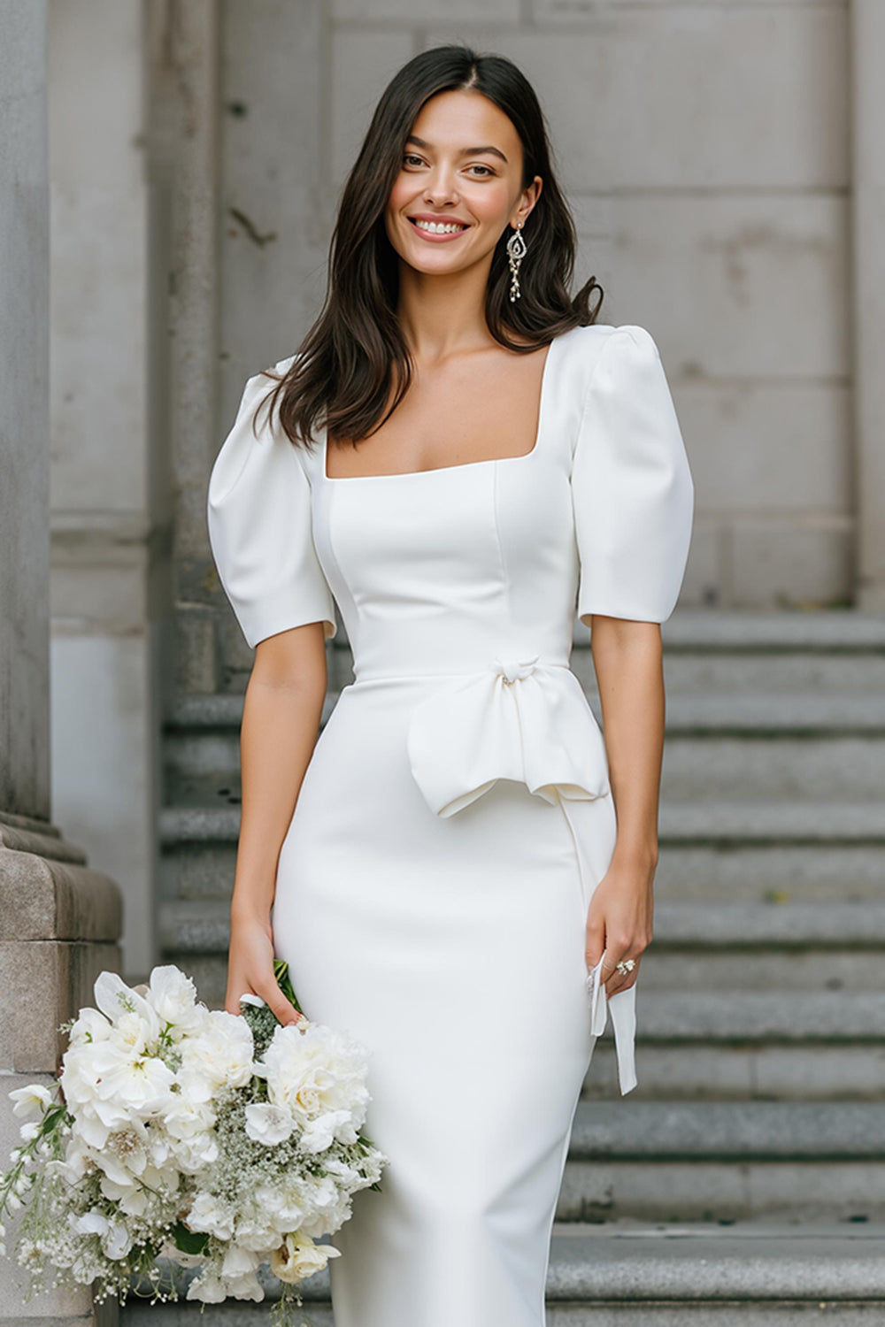 white satin engagement dress Amazon.com: White Satin Flying Dress Engagement Dres | Satin Long Train Dres | Santorini Photoshoot Dres