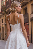 White Sweetheart Lace A Line Short Bachelorette Dress