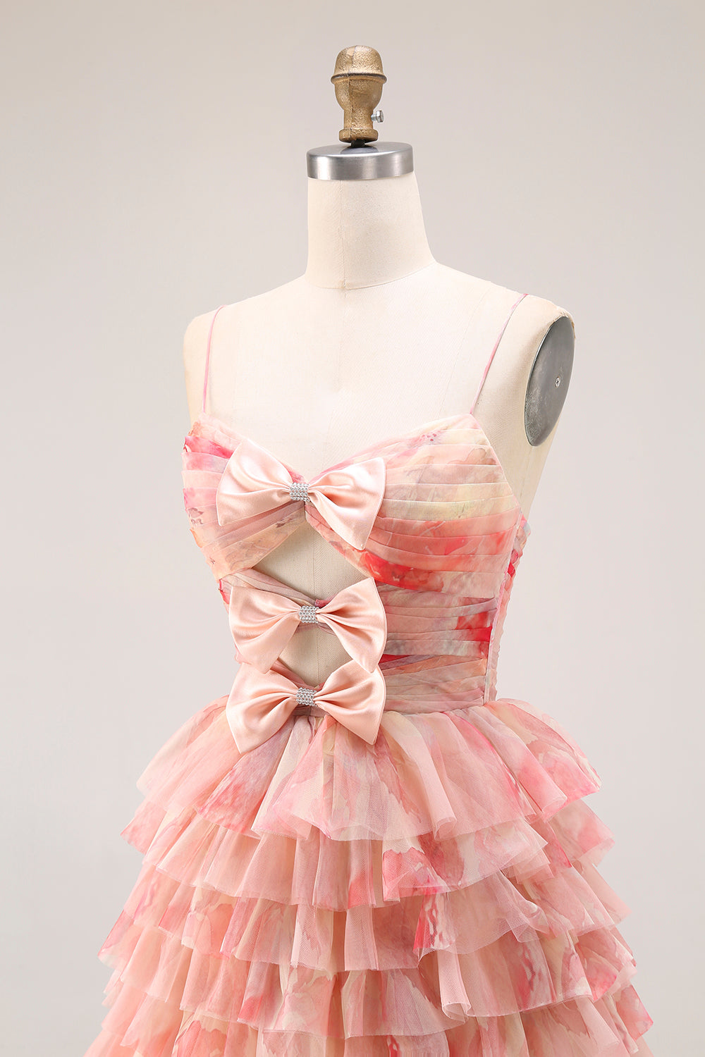 Sunset A Line Tiered Ruffled Long Prom Dress with Slit