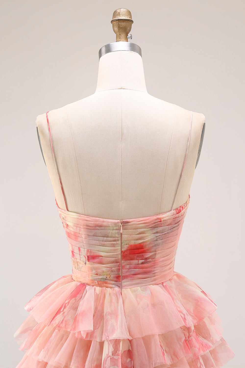 Sunset A Line Tiered Ruffled Long Prom Dress with Slit