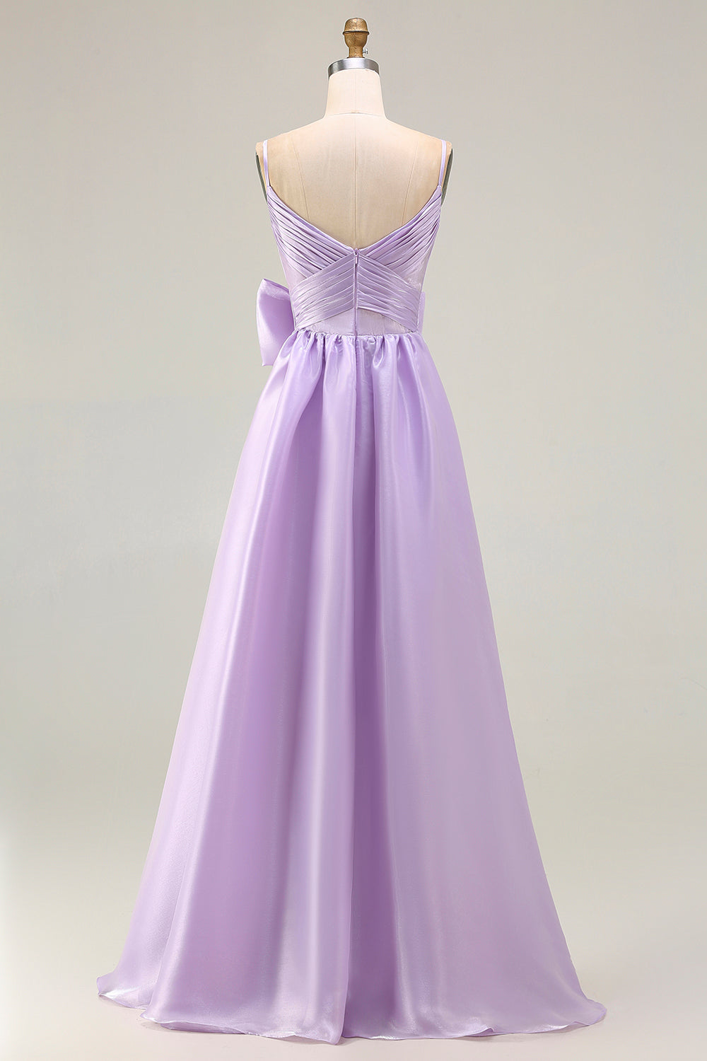 Lilac A-Line Long Prom Dress with Bow