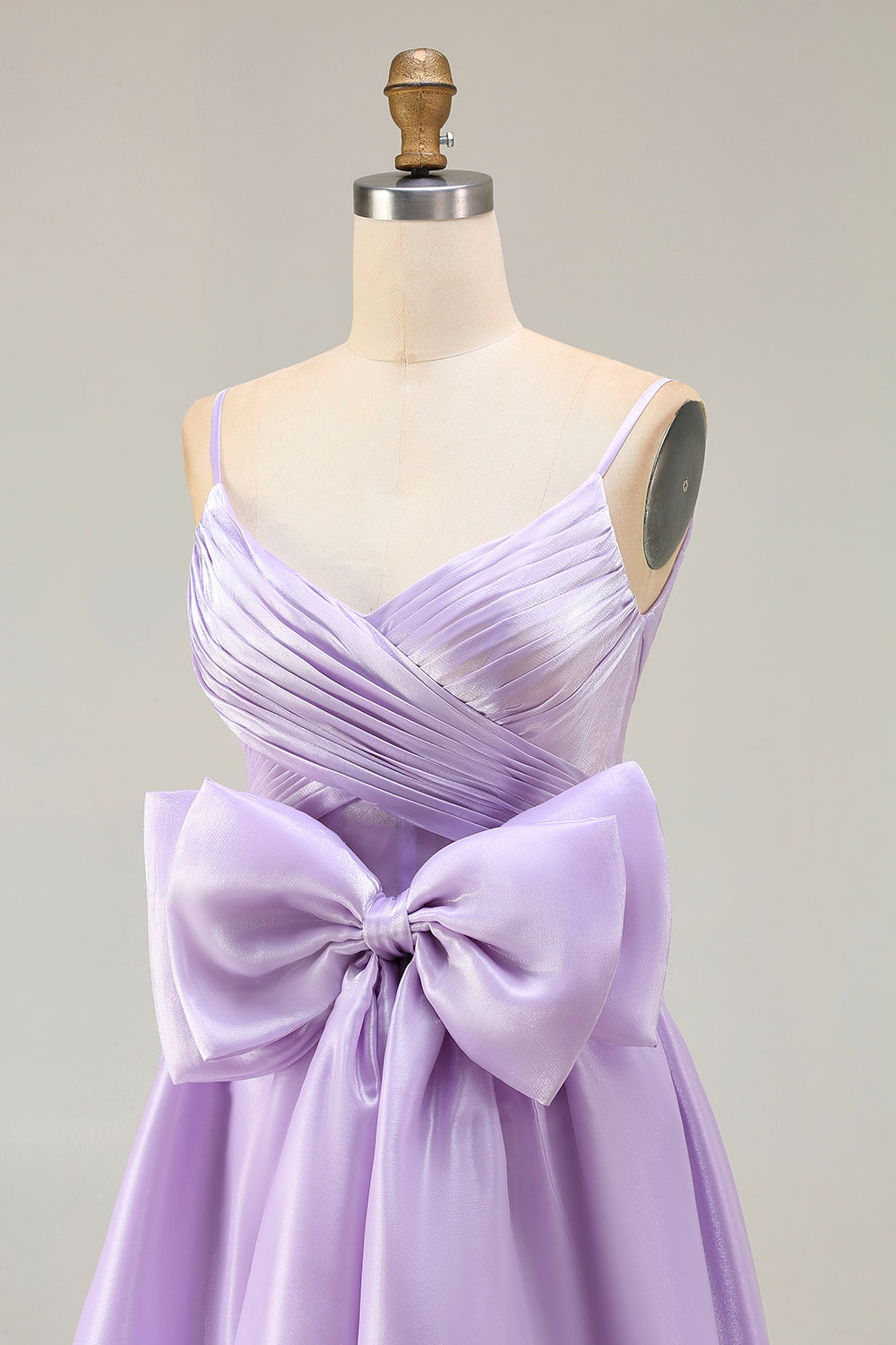 Lilac A-Line Long Prom Dress with Bow