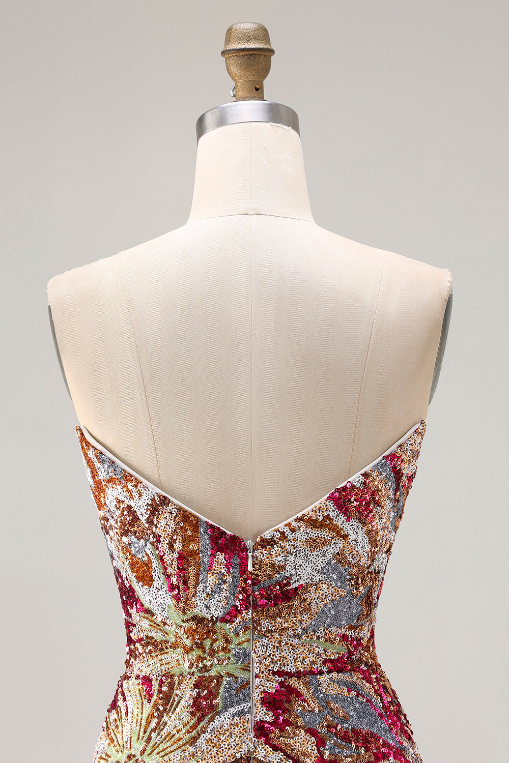 Sparkly Floral Fuchsia Sheath Sweetheart Long Prom Dress with Slit