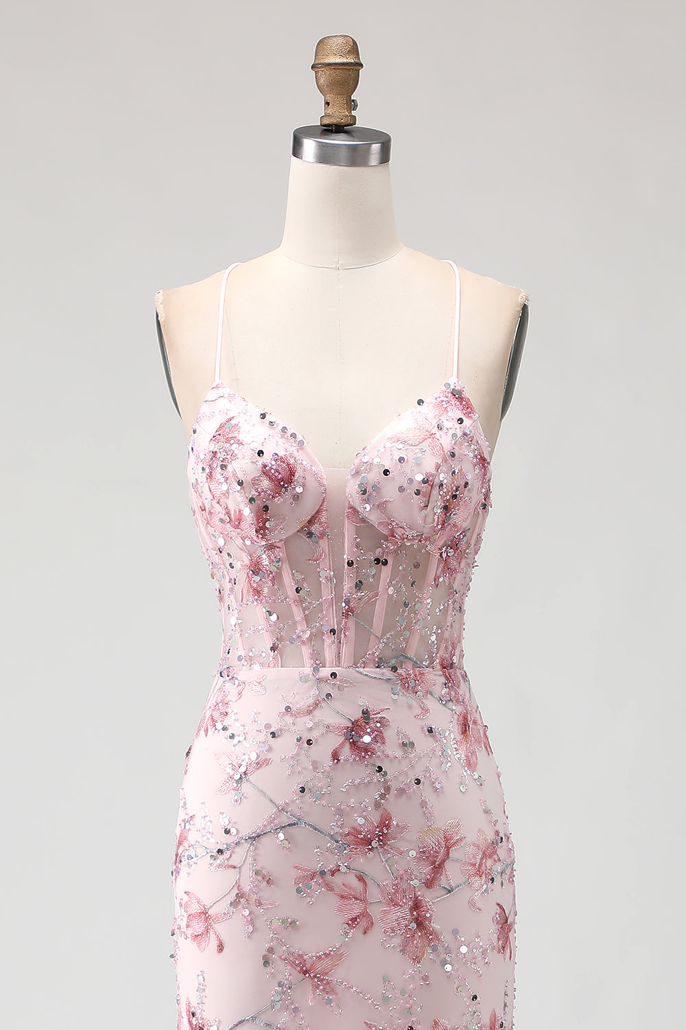 Zapakasa Women Sparkly Pink Floral Mermaid Corset Long Prom Dress Appliqued Beaded Spaghetti Straps Lace Up Back Pageant Dress Zapakasa Women Sparkly Pink Floral Mermaid Corset Long Prom Dress Appliqued Beaded Spaghetti Straps Lace Up Back Pageant Dress