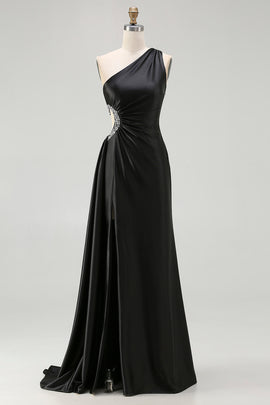 Sparkly Black Long Cut Out Prom Dress with Rhinestones