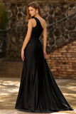 Sparkly Black One Shoulder Cut Out Long Prom Dress with Rhinestones