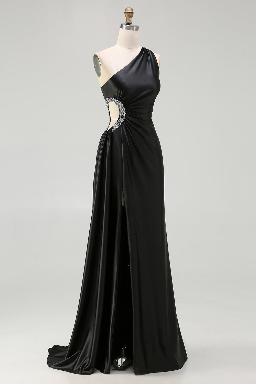 Zapakasa Women Sparkly Black Long Prom Dress with Rhinestones One Shoulder Sheath Cut Out Black Tie Dress Zapakasa Women Sparkly Black Long Prom Dress with Rhinestones One Shoulder Sheath Cut Out Black Tie Dress