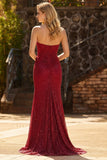 Sparkly Red Polka Dots Strapless Beaded Long Prom Dress