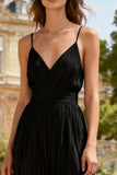 A-Line Spaghetti Straps Little Black Dress