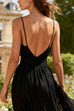 A-Line Spaghetti Straps Little Black Dress