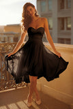 White Chiffon Sweetheart A Line Short Bachelorette Dress