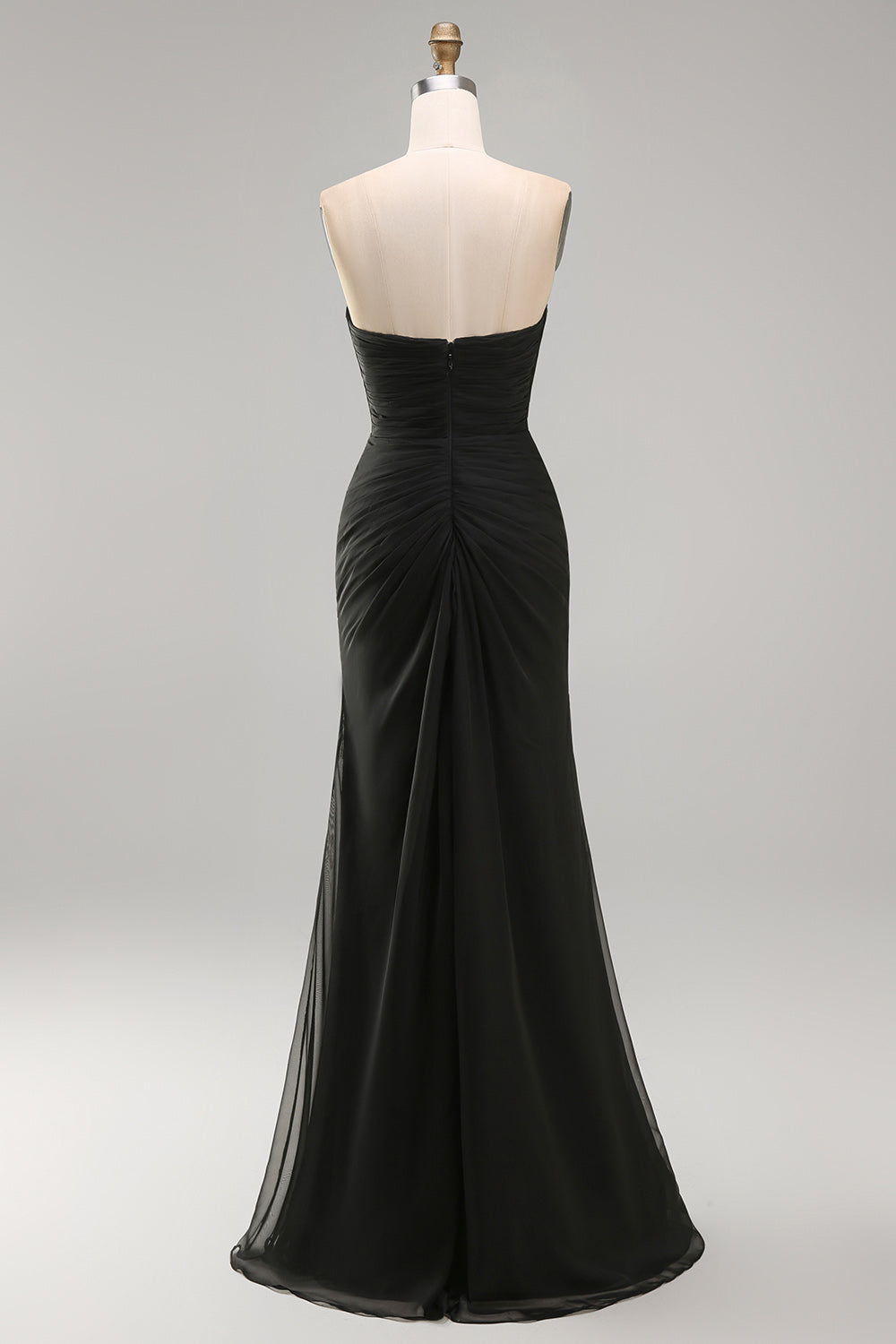 White Sweetheart Chiffon Long Engagement Dress with Slit