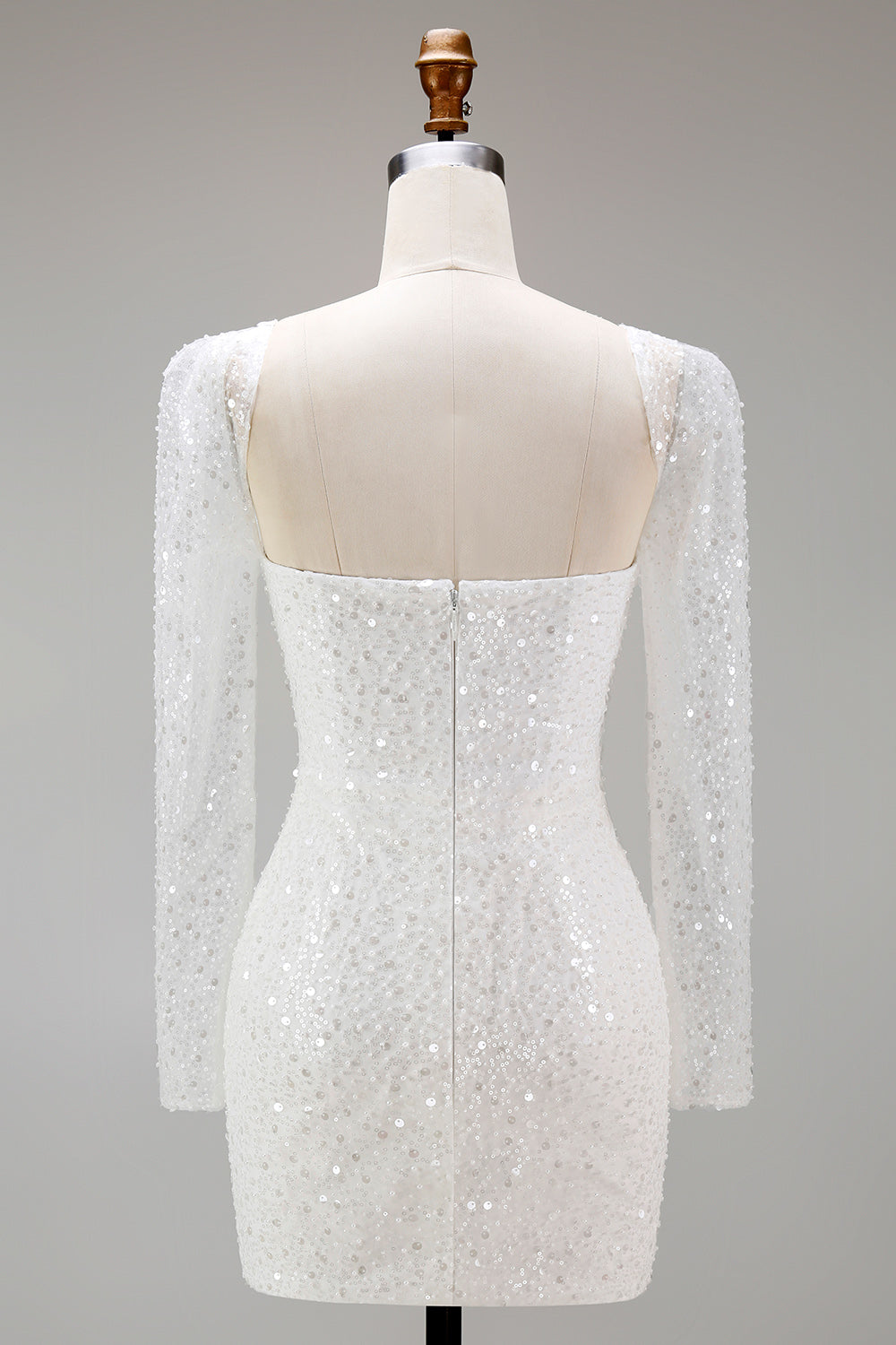 Sparkly White Sequin Sweetheart Bodycon Short Cocktail Dress