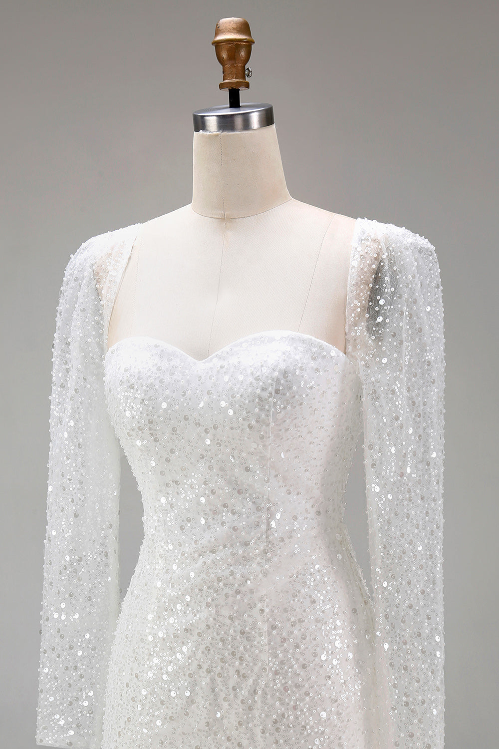 Sparkly White Sequin Sweetheart Bodycon Short Cocktail Dress