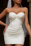 Ivory Sweetheart Bodycon Short Corset Wedding Dress