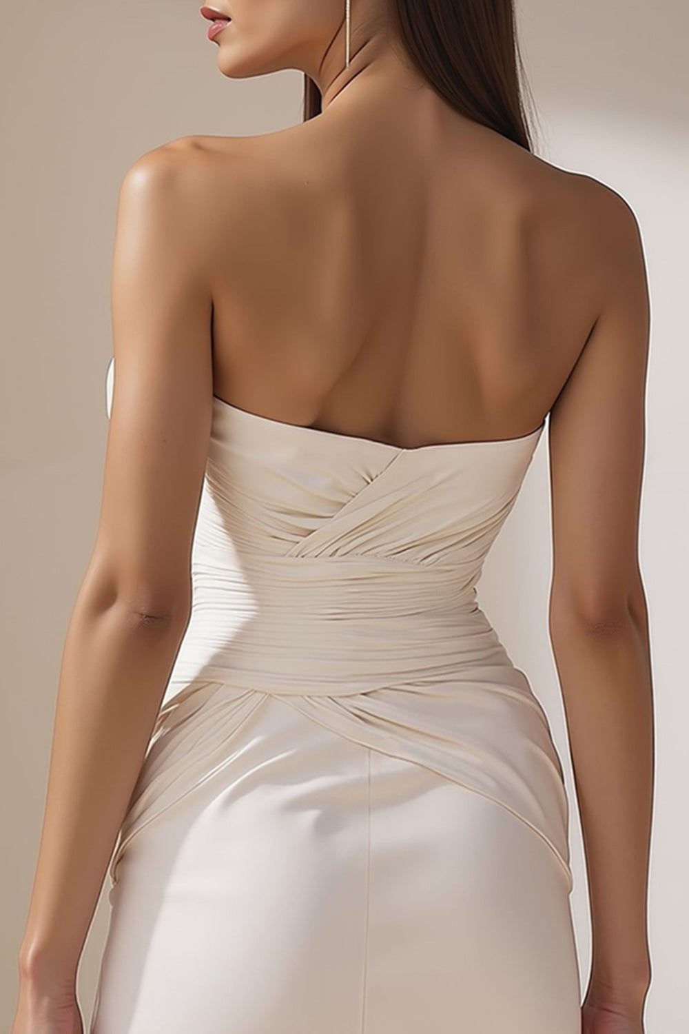 White Ruched Sweetheart Bodycon Short Wedding Dress