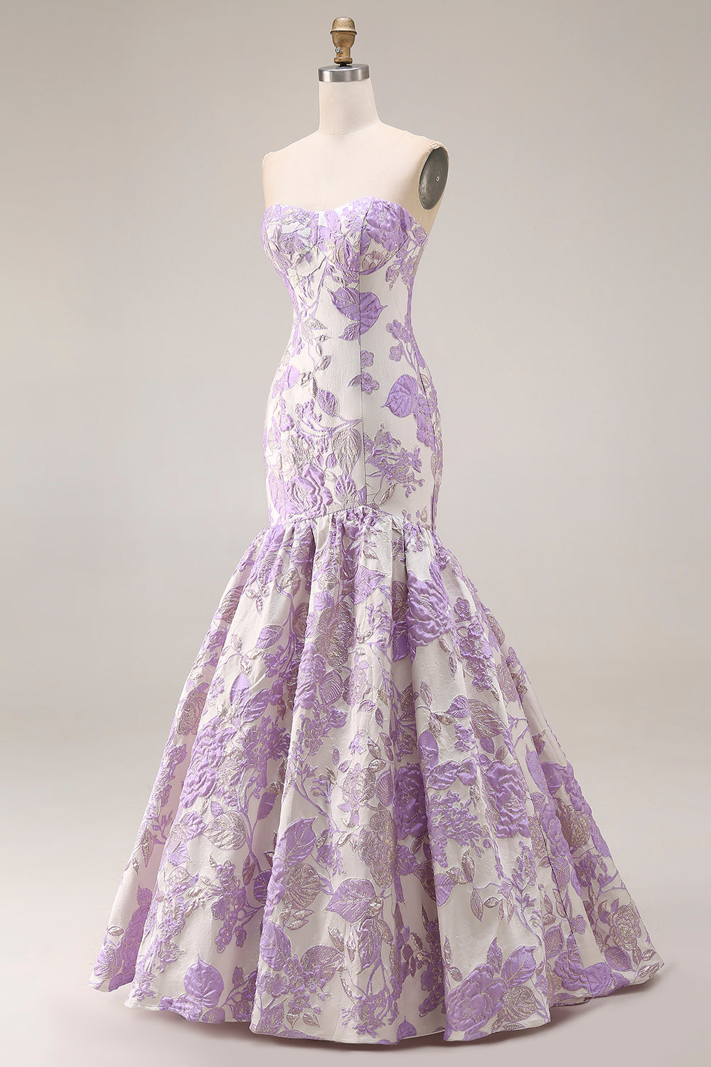 Lilac Off the Shoulder Mermaid Long Corset Prom Dress with Ruffles