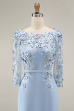 Dusty Rose Bodycon Floral Midi Mother of the Bride Dress with Sleeves