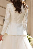 Ivory 2 Piece Peak Lapel Blazer Wedding Outfits