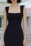 Black and White Mermaid Thick Straps Long Formal Dress with Ruffles