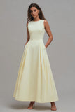 Daffodil A-Line Crew Neck Sleeveless Long Formal Dress