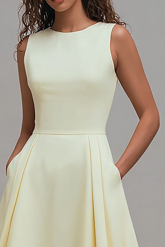 Daffodil A-Line Crew Neck Sleeveless Long Formal Dress