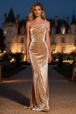 Sparkly Champagne Mermaid Long Velvet Holiday Party Dress with Pearls