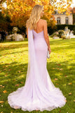 Light Purple One Shoulder Mermaid Long Wedding Guest Dress