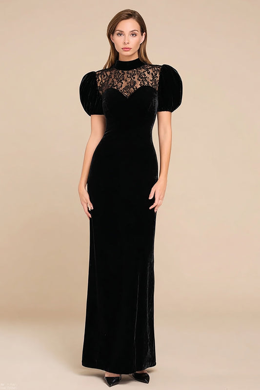 Black Velvet Mermaid Long Holiday Party Dress