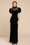 Black Velvet Mermaid Long Holiday Party Dress