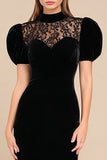 Black Velvet Mermaid Long Holiday Party Dress