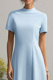 Sky Blue A-Line Long Wedding Guest Dress