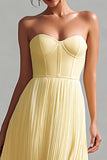 Daffodil Sweetheart A-Line Corset Long Wedding Guest Dress