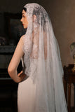 Ivory 1 Tier Lace Long Wedding Veil