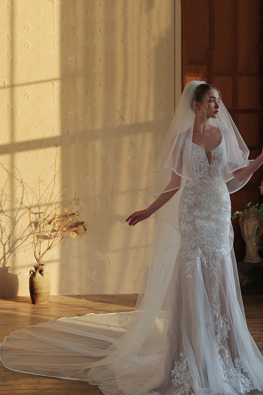 Ivory Tulle Long Bridal Veil