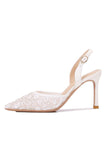 Ivory Lace Pointed Toe Pump Wedding Stiletto Heels