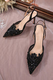 Ivory Lace Appliqued Pump Pointed Toe Wedding Heels