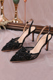 Ivory Lace Appliqued Pump Pointed Toe Wedding Heels
