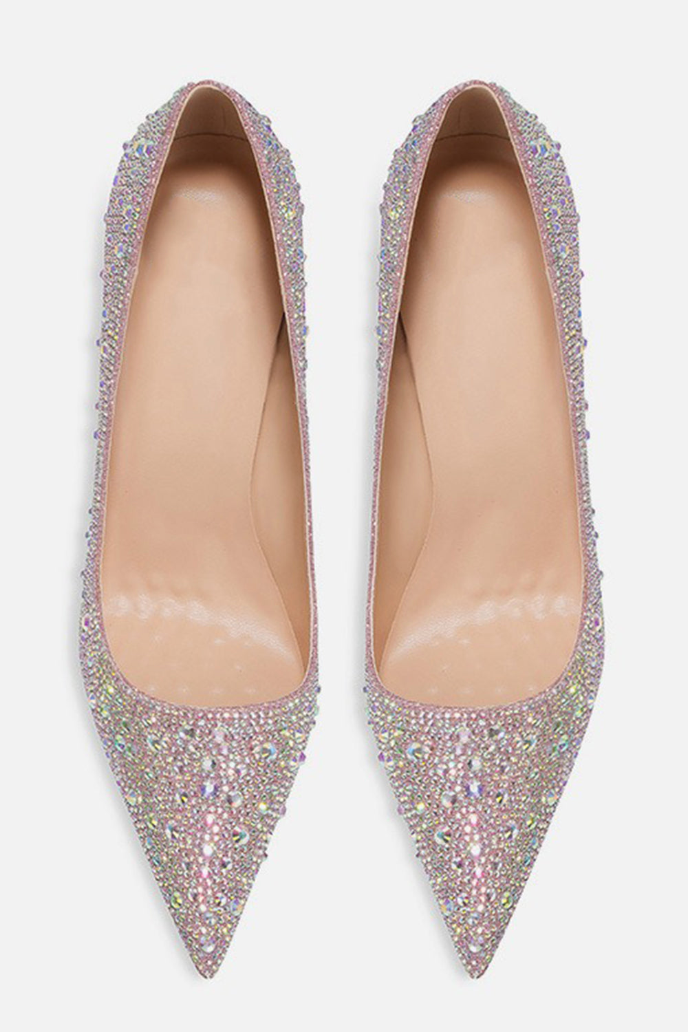 Sparkly Silver Sequin Pointed Toe Stiletto Pump Wedding Heels
