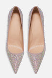 Sparkly Silver Sequin Pointed Toe Stiletto Pump Wedding Heels