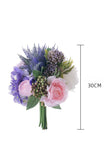 Purple Hand Holding Artificial Flower Bridal Bouquet