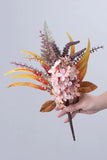Orange Hand Holding Artificial Flower Wedding Bouquet