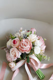 Candy Pink Artificial Hand Holding Flower Bridal Bouquet