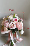 Candy Pink Artificial Hand Holding Flower Bridal Bouquet